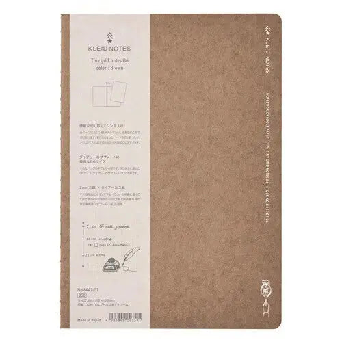 Kleid B6 TINY GRID Notes OK Fools Paper Notebook (Brown)