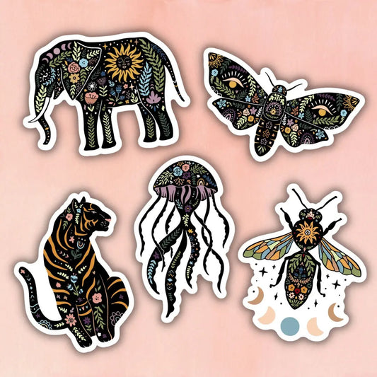 Magical Boho Animal 5-Sticker Variety Pack