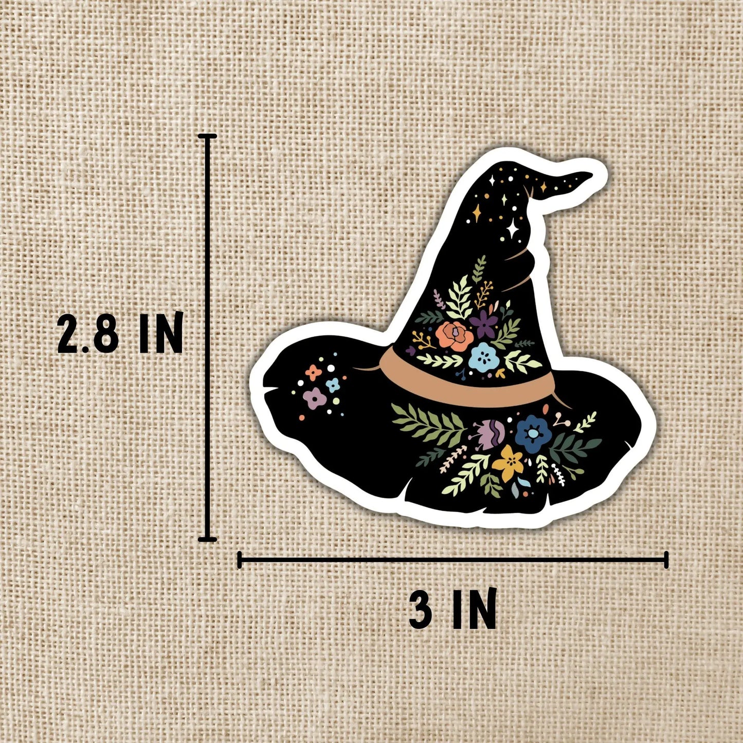 Magical Boho Witch Hat Sticker, 3-inch