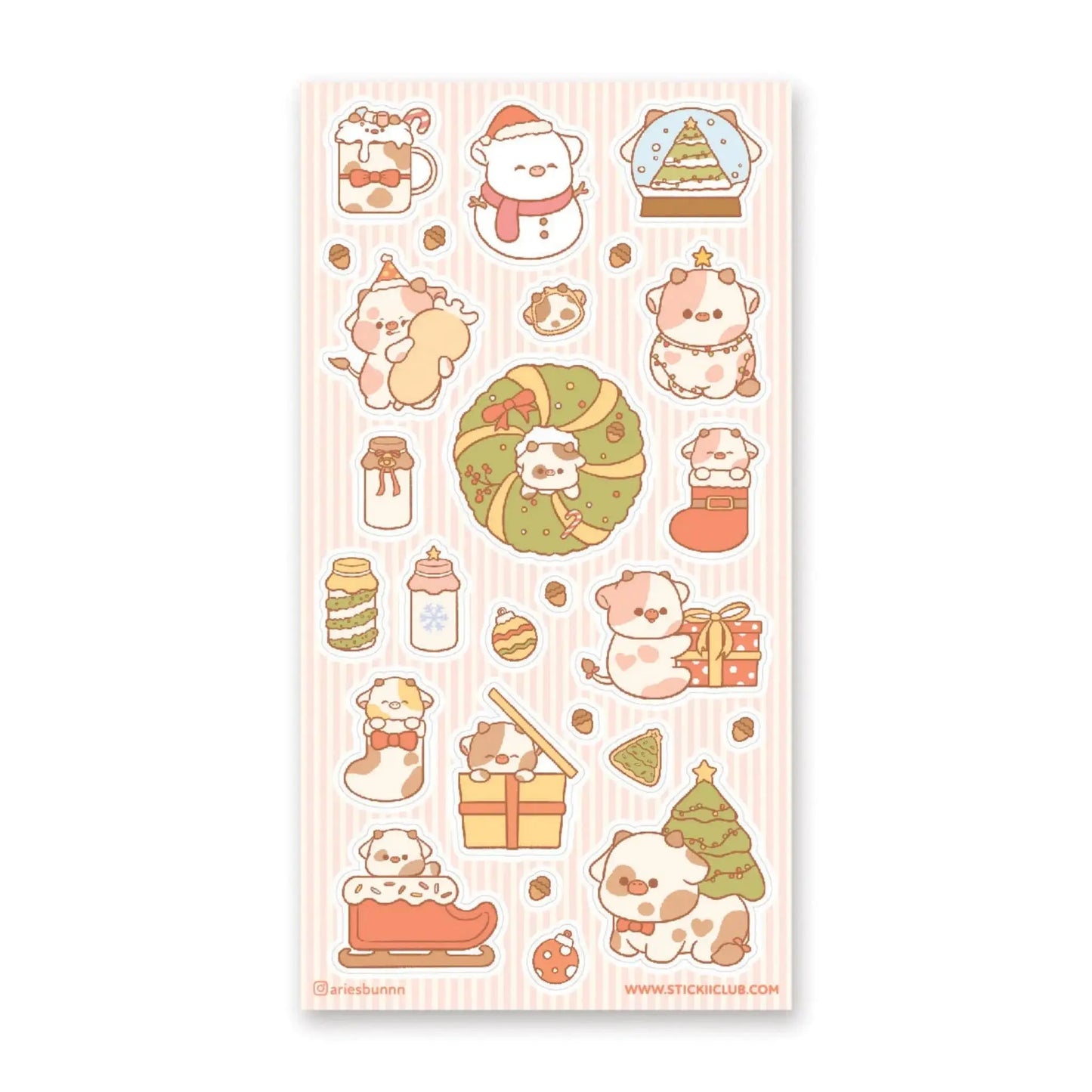 Merry Cowmas Sticker Sheet