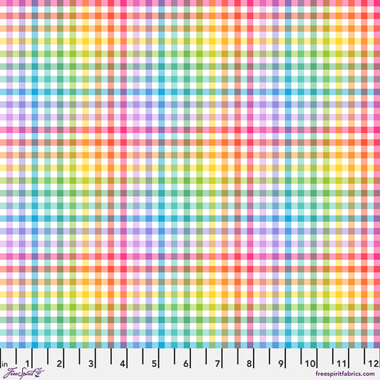 Rainbow Gingham - White by Katy Tanis
