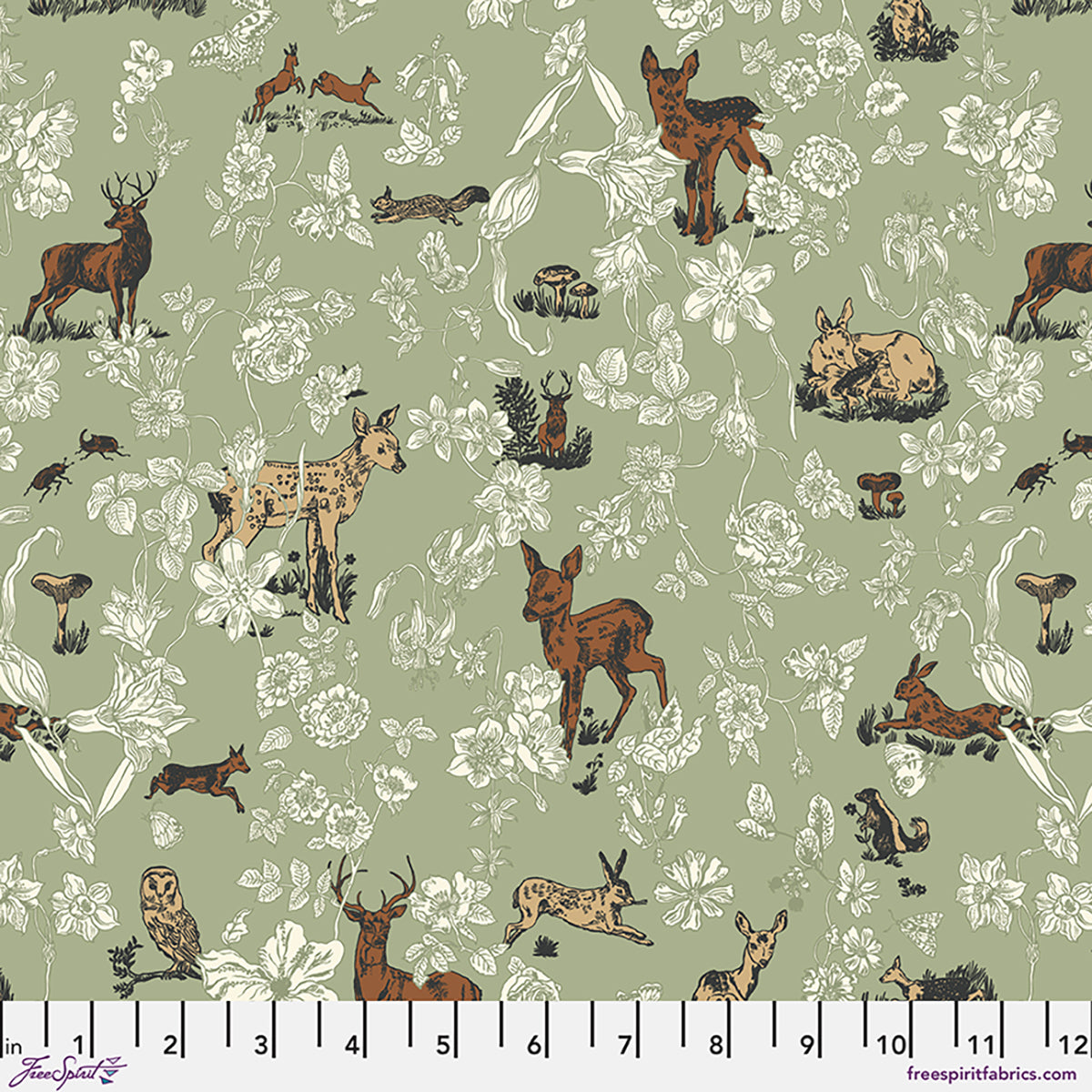 Bambi and Flowers - Mint by Nathalie Lété