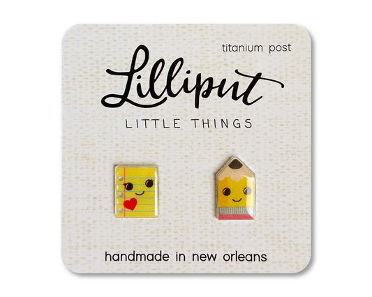 Paper and Pencil Earrings Lilliput Little Things