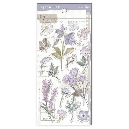 Purple Paper and Plant Stickers - Mind Wave Cozy Sticker Sheet