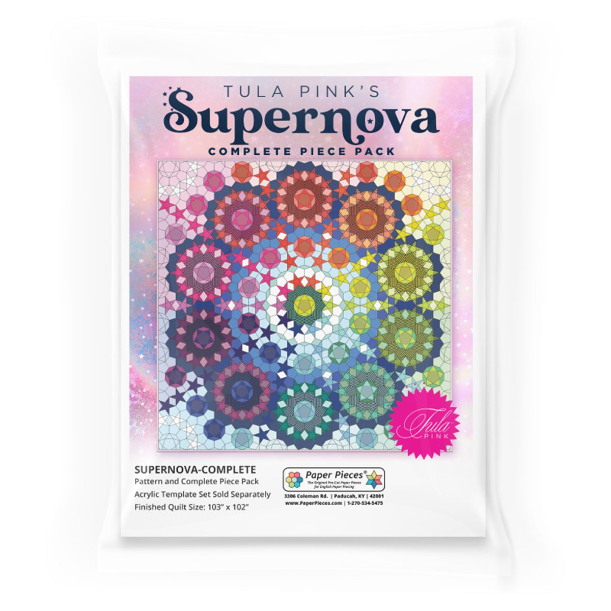 Supernova Pattern and Paper Pieces by Tula Pink