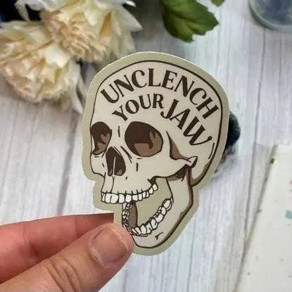 Unclench Your Jaw Sticker, 3-inch
