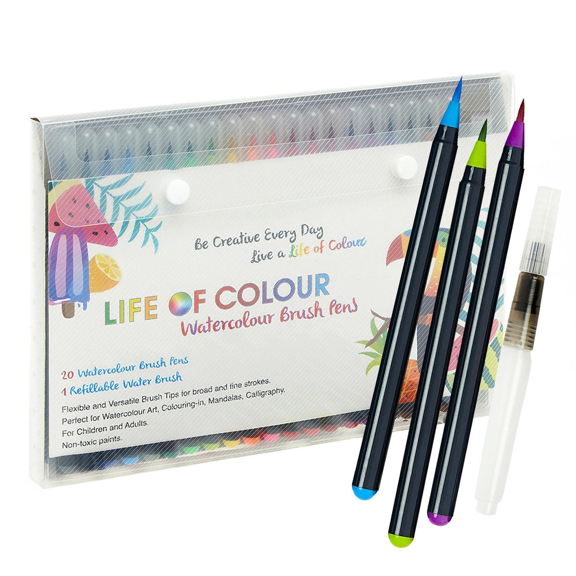 Watercolour Brush Pens - Set of 20 Life of Colour