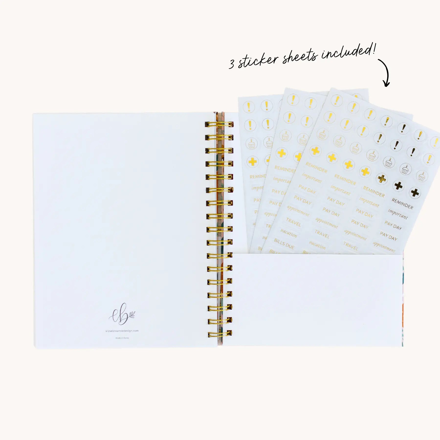 White Line Drawn Undated Planner Elyse Breanne Design