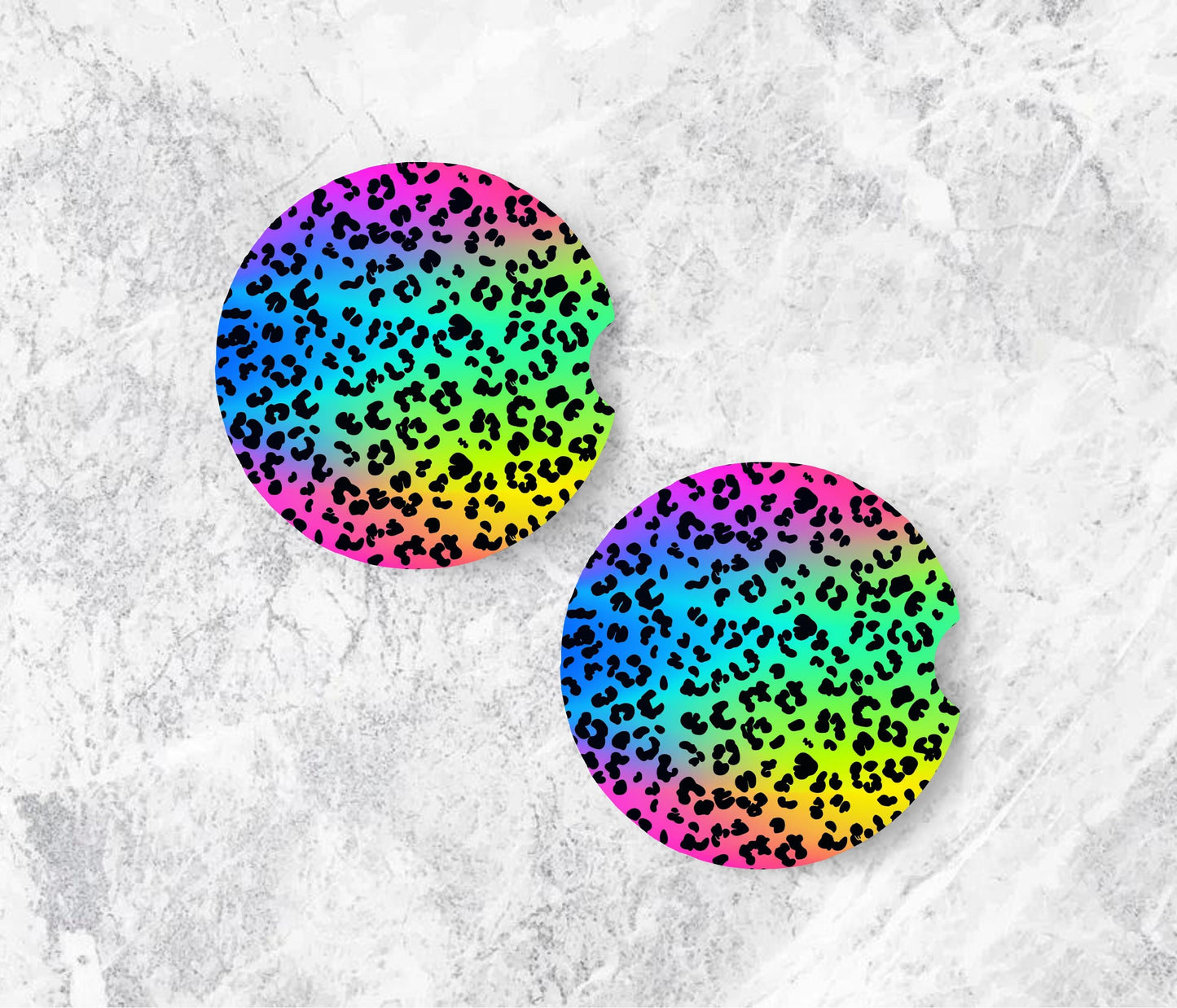 Rainbow Cheetah - Car Coaster